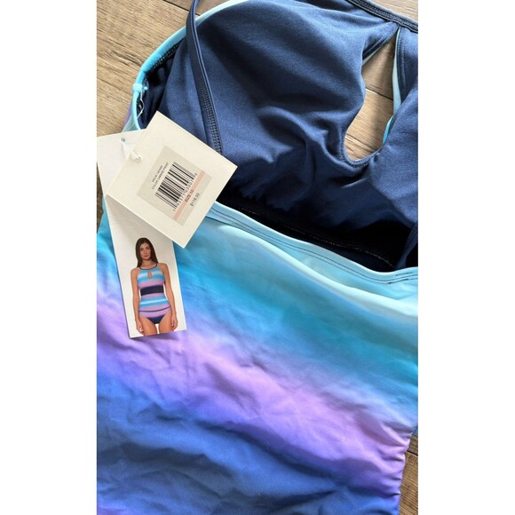 Company Ellen Tracy Swim Bathing Suit Womens Sz 10 Ombre One Piece - Picture 10 of 12